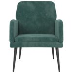 vidaXL Kreslo tmavozelené 62x79x79 cm zamat – Obrázok 3