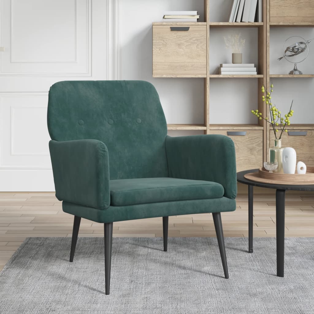 VXL8720845676124_m_en_hd_1.jpg vidaXL Kreslo tmavozelené 62x79x79 cm zamat – Obrázok 1