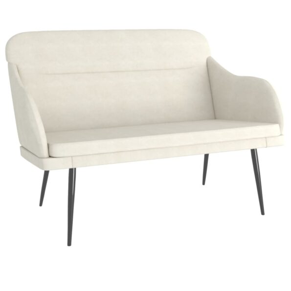 vidaXL Lavička krémová 110x76x80 cm zamat – Obrázok 2
