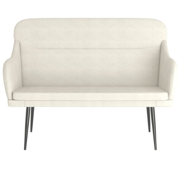vidaXL Lavička krémová 110x76x80 cm zamat – Obrázok 3