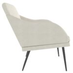 vidaXL Lavička krémová 110x76x80 cm zamat – Obrázok 4