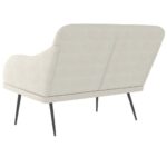 vidaXL Lavička krémová 110x76x80 cm zamat – Obrázok 5