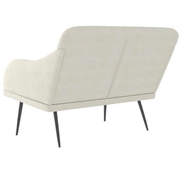 vidaXL Lavička krémová 110x76x80 cm zamat – Obrázok 5