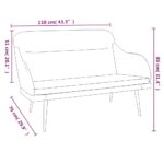 vidaXL Lavička krémová 110x76x80 cm zamat – Obrázok 8
