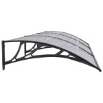 vidaXL Vchodová strieška čierna a priehľadná 300x75 cm polykarbonát – Obrázok 4