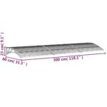 vidaXL Vchodová strieška čierna a priehľadná 300x75 cm polykarbonát – Obrázok 6