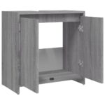 vidaXL Kúpeľňová skrinka sivý dub sonoma 60x33x61 cm spracované drevo – Obrázok 5
