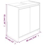 vidaXL Kúpeľňová skrinka sivý dub sonoma 60x33x61 cm spracované drevo – Obrázok 11