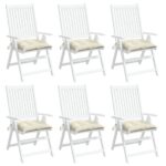 vidaXL Podložky na stoličku 6 ks, krémové 50x50x7 cm, oxfordská látka – Obrázok 3