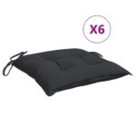 vidaXL Vankúše na paletové sedenie 6 ks čierne 50x50x7cm oxford. látka – Obrázok 2