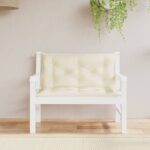 vidaXL Podložky na záh. lavičku 2ks krémové 100x50x7cm oxfordská látka