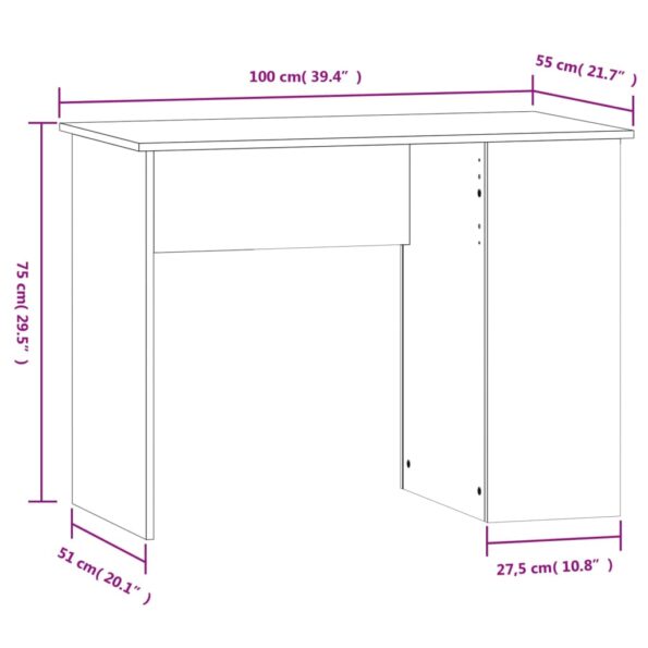 vidaXL Stôl čierny 100x55x75 cm spracované drevo – Obrázok 8