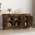 vidaXL Komoda dymový dub 102x35x55 cm spracované drevo – Obrázok 3