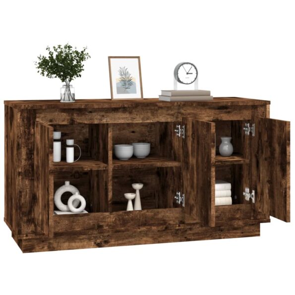 vidaXL Komoda dymový dub 102x35x55 cm spracované drevo – Obrázok 4