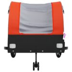 vidaXL Vozík za bicykel, čierno oranžový 45 kg, železo – Obrázok 6