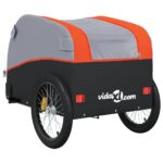 vidaXL Vozík za bicykel, čierno oranžový 45 kg, železo – Obrázok 8