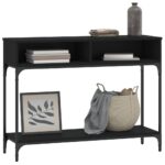 vidaXL Konzolový stolík čierny 100x30,5x75 cm kompozitné drevo – Obrázok 3