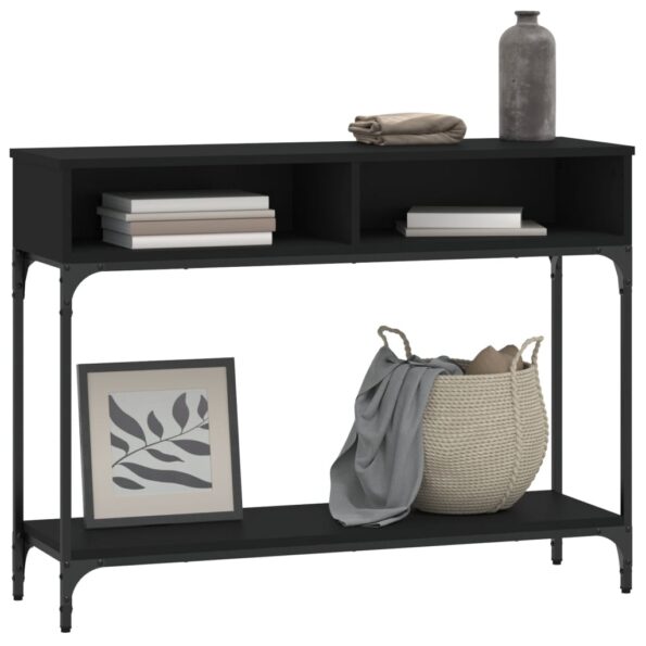 vidaXL Konzolový stolík čierny 100x30,5x75 cm kompozitné drevo – Obrázok 3