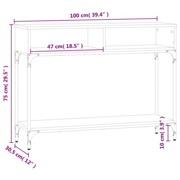 vidaXL Konzolový stolík čierny 100x30,5x75 cm kompozitné drevo – Obrázok 9