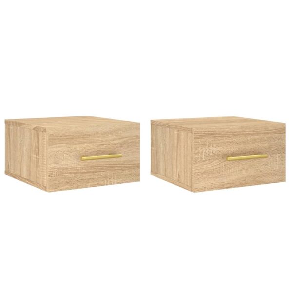 vidaXL Nástenné nočné stolíky 2 ks dub sonoma 35x35x20 cm – Obrázok 2