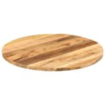 vidaXL Stolová doska Ø 70x1,5 cm okrúhla masívny surový mangovník – Obrázok 2