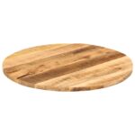 vidaXL Stolová doska Ø 80x1,5 cm okrúhla masívny surový mangovník – Obrázok 2