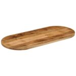 vidaXL Stolová doska 90x40x2,5 cm oválna surový mangový masív – Obrázok 2