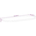vidaXL Stolová doska 110x50x2,5 cm oválna masívny mangovník – Obrázok 8