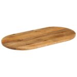 vidaXL Stolová doska 120x50x3,8 cm oválna masívny mangovník – Obrázok 2