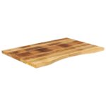 vidaXL Stolová doska so zakrivením 90x60x2,5 cm surový mangový masív – Obrázok 2