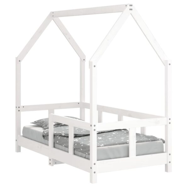 vidaXL Rám detskej postele biely 70x140 cm masívna borovica – Obrázok 2