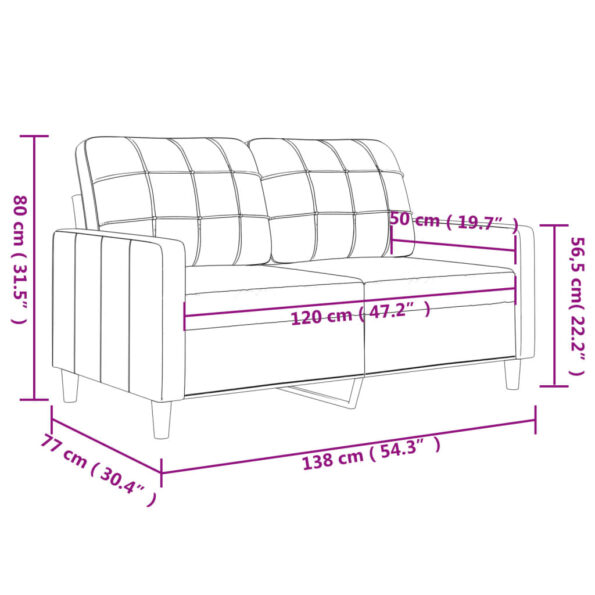 vidaXL 2-miestna pohovka sivohnedá 120 cm látka – Obrázok 8