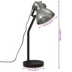 vidaXL Stolová lampa 25 W starožitná strieborná 17x17x60 cm E27 – Obrázok 11