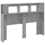 vidaXL Čelo s LED betónovo sivé 140x18,5x103,5 cm kompozitné drevo – Obrázok 8