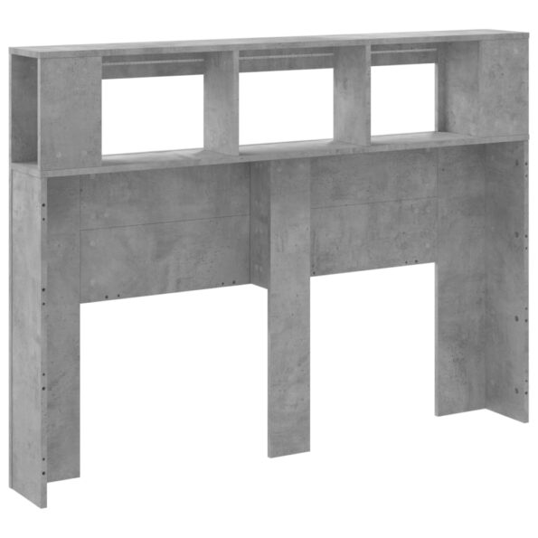 vidaXL Čelo s LED betónovo sivé 140x18,5x103,5 cm kompozitné drevo – Obrázok 8