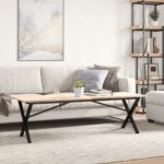 vidaXL Nohy konferenčného stolíka X-rám 140x30x43 cm oceľ – Obrázok 3