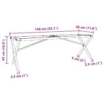 vidaXL Nohy konferenčného stolíka X-rám 140x30x43 cm oceľ – Obrázok 9
