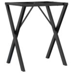 vidaXL Nohy jedálenského stola X-rám 60x50x73 cm oceľ – Obrázok 2