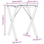 vidaXL Nohy jedálenského stola X-rám 60x50x73 cm oceľ – Obrázok 9
