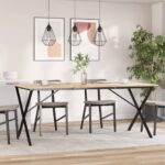 vidaXL Nohy jedálenského stola X-rám 160x80x73 cm oceľ – Obrázok 3