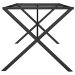 vidaXL Nohy jedálenského stola X-rám 160x80x73 cm oceľ – Obrázok 5