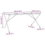vidaXL Nohy jedálenského stola X-rám 160x80x73 cm oceľ – Obrázok 9