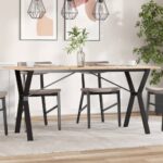 vidaXL Nohy jedálenského stola Y-rám 140x60x73 cm oceľ – Obrázok 3