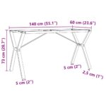 vidaXL Nohy jedálenského stola Y-rám 140x60x73 cm oceľ – Obrázok 9