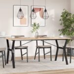 vidaXL Nohy jedálenského stola Y-rám 160x80x73 cm oceľ – Obrázok 3