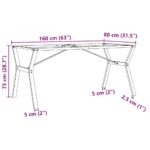 vidaXL Nohy jedálenského stola Y-rám 160x80x73 cm oceľ – Obrázok 9
