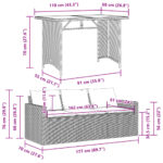 vidaXL 2-dielna záhradná jedálenská súprava a vankúše čierna polyratan – Obrázok 11