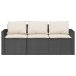 vidaXL 2-dielna záhradná jedálenská súprava a vankúše čierna polyratan – Obrázok 6