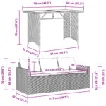 vidaXL 2-dielna záhradná jedálenská sada s podložkami sivá polyratan – Obrázok 11