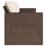 vidaXL Záhradná pohovka s vankúšmi 3-miestna hnedá polyratan – Obrázok 5
